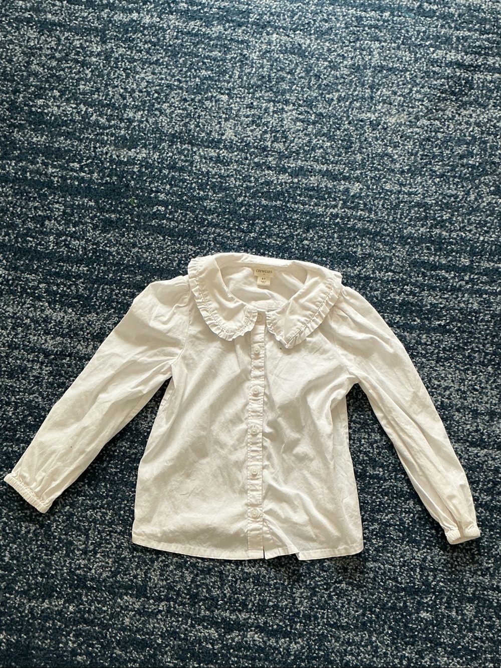 Crewcuts White Ruffle-Collar Button-Down Blouse